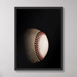Baseball Dark Textured Minimalist Poster