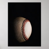 Baseball Dark Textured Minimalist Poster (Voorkant)