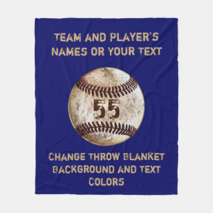 Baseball Dekbed met je tekst en kleuren Fleece Deken