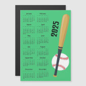 Baseball Design 2025 Kalender Magnetische Kaart (Voorkant / Achterkant)