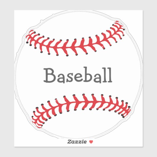 Baseball Design Contour Sticker (Vel)