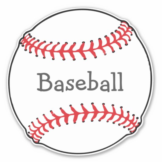 Baseball Design Contour Sticker (Voorkant)
