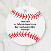 Baseball Design Favor Kaart Bedankjes Labels (Achterkant)
