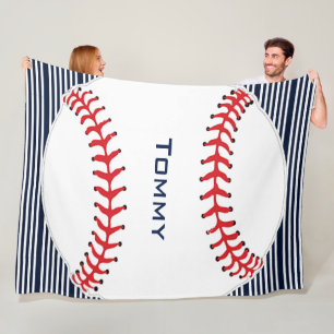 Baseball Design Fleece Blanket Deken