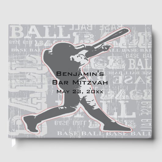 Baseball Design Guest Book Gastenboek (Voorkant)