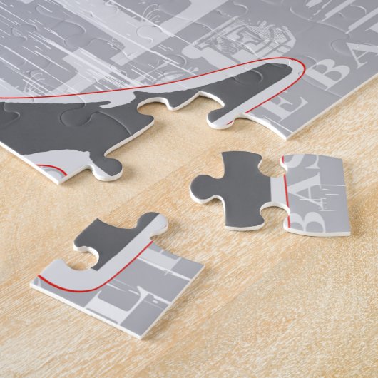 Baseball Design Jigzaag Puzzle Legpuzzel (Zijkant)