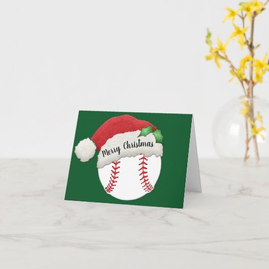 Baseball Design Kerst Kaart (Gele Bloem)