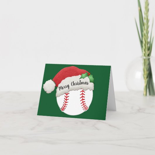 Baseball Design Kerst Kaart (Voorkant)