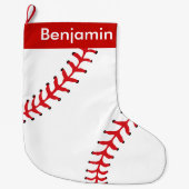 Baseball Design Large Kerstmis Stocking Grote Kerstsok (Voorkant)
