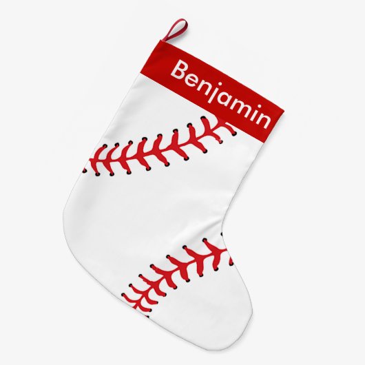 Baseball Design Large Kerstmis Stocking Grote Kerstsok (Voorkant (Hangend))