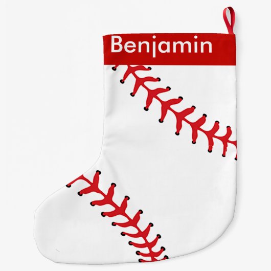 Baseball Design Large Kerstmis Stocking Grote Kerstsok (Achterkant)