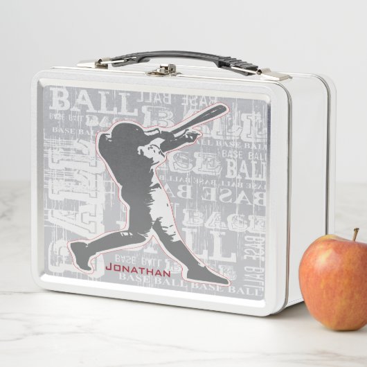 Baseball Design Metal Lunchbox (In situ)