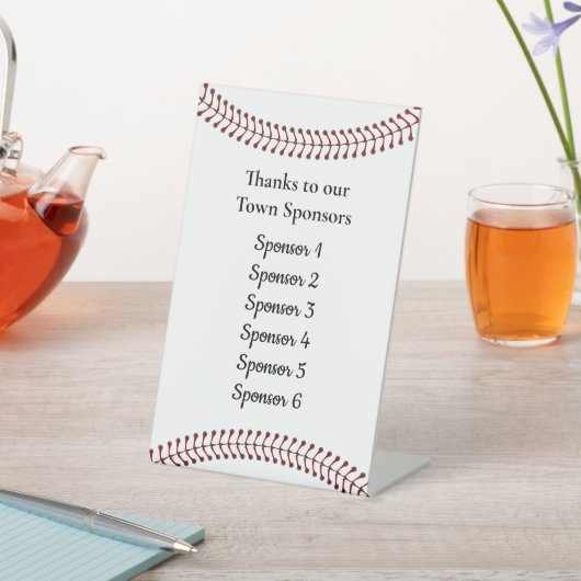 Baseball Design Pedestal Table Sign Reclamebord Met Voetstuk (Insitu)