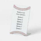 Baseball Design Pedestal Table Sign Reclamebord Met Voetstuk (Voorkant)