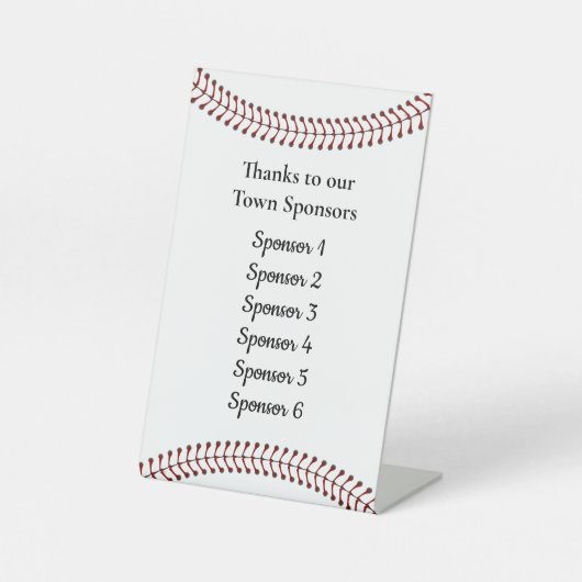 Baseball Design Pedestal Table Sign Reclamebord Met Voetstuk (Voorkant)