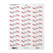 Baseball Design Return Address Labels (Full Sheet)