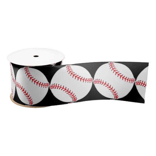 Baseball Design Ribbon Satijnen Lint (Spoel)