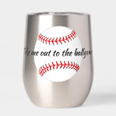 Baseball Design Thermische Wijn Tumbler (Achterkant)