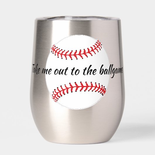 Baseball Design Thermische Wijn Tumbler (Achterkant)