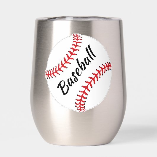 Baseball Design Thermische Wijn Tumbler (Achterkant)