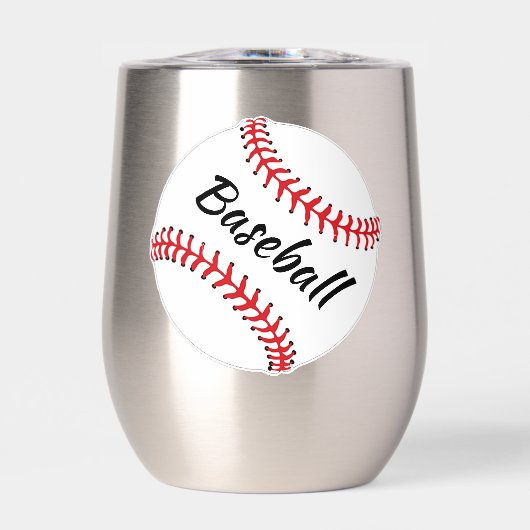 Baseball Design Thermische Wijn Tumbler (Voorkant)