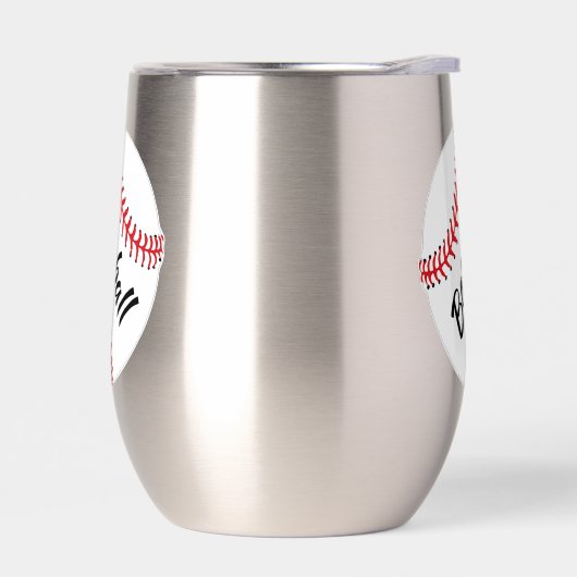 Baseball Design Thermische Wijn Tumbler (Links)