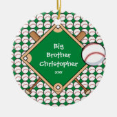 BaseBall Diamond Big Brother kerstversiering Keramisch Ornament (Voorkant)