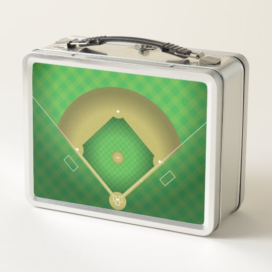 Baseball Diamond Design Metal Lunchbox (Achterkant)