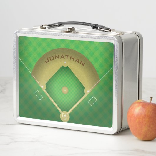 Baseball Diamond Design Metal Lunchbox (In situ)
