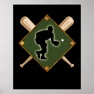 Baseball Diamond Fielding 1 Poster