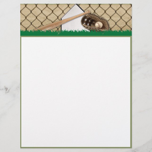 Baseball Diamond op Green Field Letterhead (Voorkant)