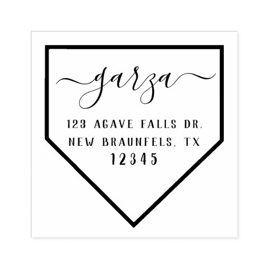Baseball Diamond Return Address Rubber Stamp Rubberstempel (Afrduk)