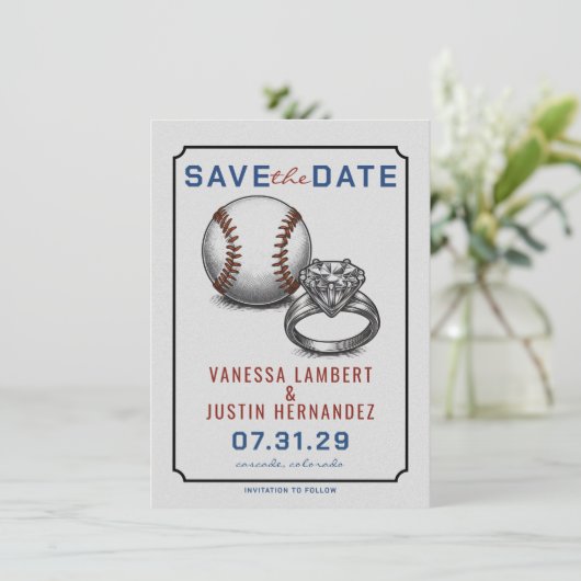 Baseball Diamond Save The Date (Staand voorkant)