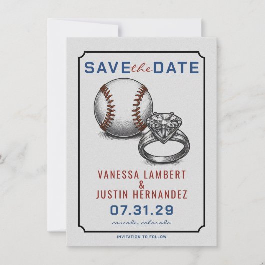 Baseball Diamond Save The Date (Voorkant)