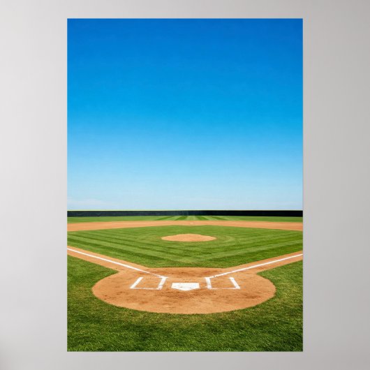 Baseball Diamond Under Bright Blue Sky Poster (Voorkant)