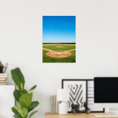 Baseball Diamond Under Bright Blue Sky Poster (Thuiskantoor)