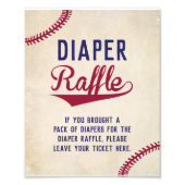 Baseball diaper Raffle Display Sign  Foto Afdruk (Voorkant)