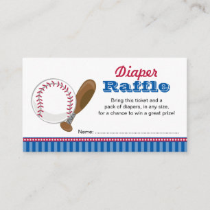 Baseball Diaper Raffle Ticket Informatiekaartje