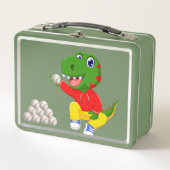 Baseball Dino Metal Custom Lunchbox (Voorkant)