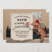 Baseball Dinosaur Boys All-Star Birthday Party Kaart (Voorkant / Achterkant)