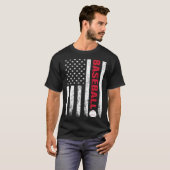 Baseball Distressed American Flag USA Coach Athlet T-shirt (Voorkant volledig)