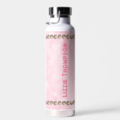 Baseball - dit is het seizoen - roze monogrammen waterfles (Rechts)