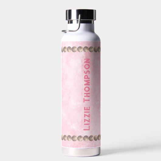 Baseball - dit is het seizoen - roze monogrammen waterfles (Rechts)