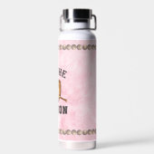 Baseball - dit is het seizoen - roze monogrammen waterfles (Achterkant)