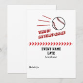 Baseball Dit is mijn eerste wedstrijd Save The Date (Voorkant / Achterkant)