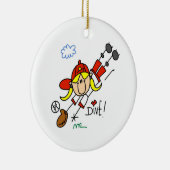 Baseball Dive Girls Softball T-shirts en cadeautje Keramisch Ornament (Rechts)