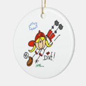 Baseball Dive Girls Softball T-shirts en cadeautje Keramisch Ornament (Links)