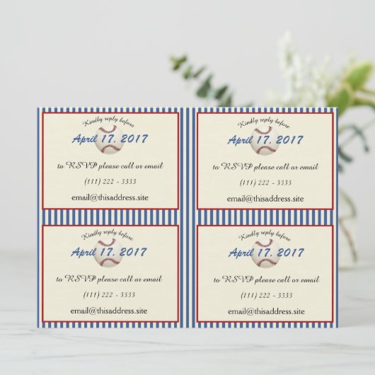 Baseball DIY-informatiekaarten Kaart (Staand voorkant)