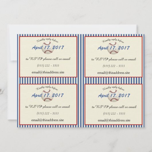 Baseball DIY-informatiekaarten Kaart (Voorkant)