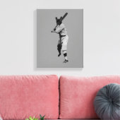 Baseball Dog Canvas Afdruk (Insitu (Woonkamer))